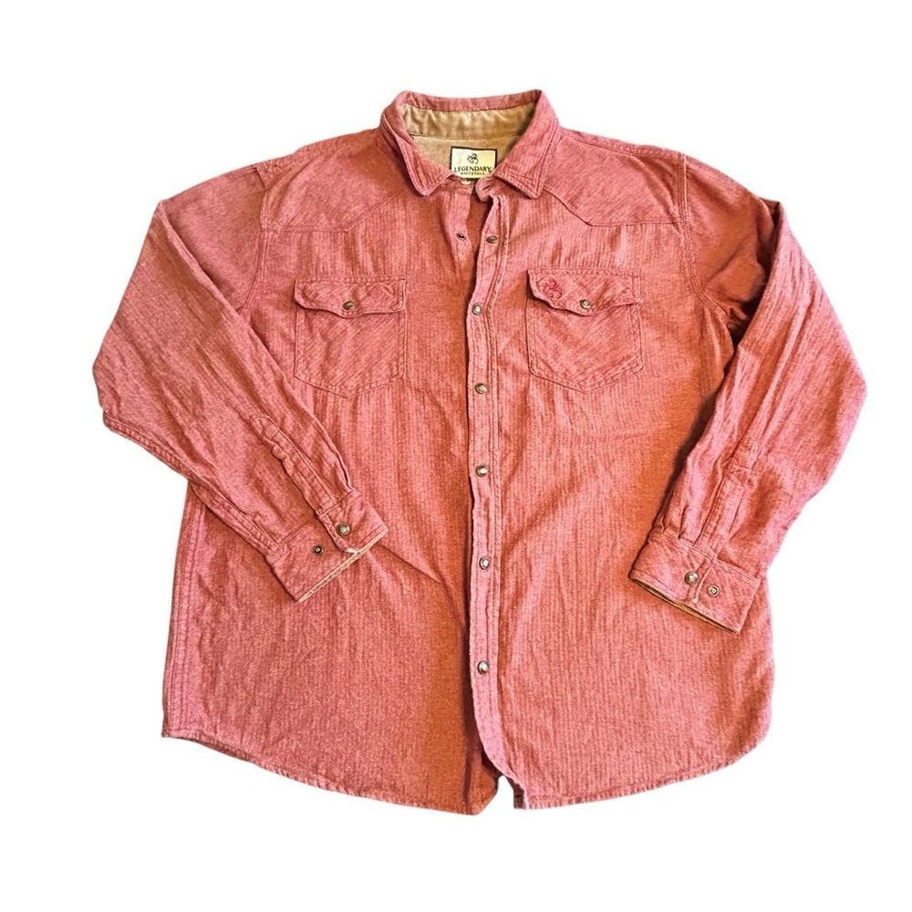 Legendary Whitetails Rust-Red Casual Button Down Shirt
